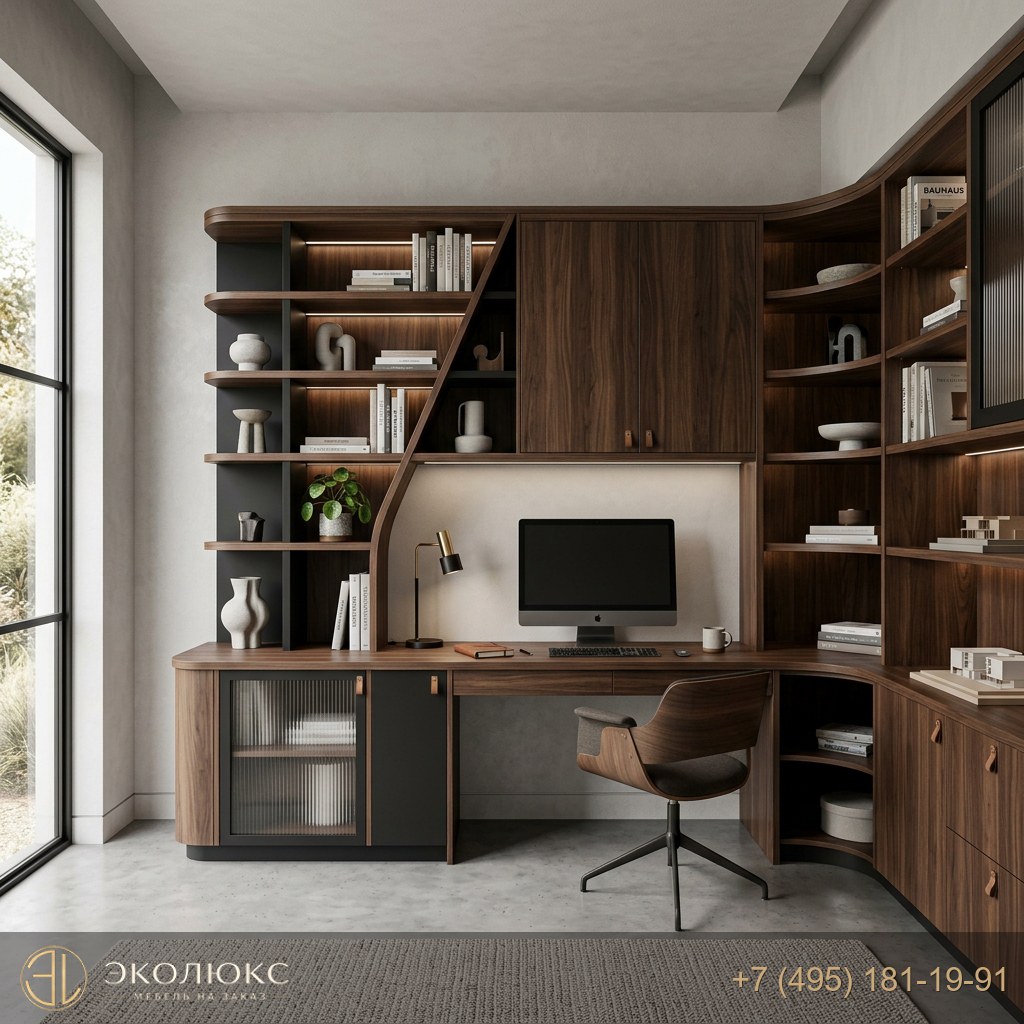 Угловой кабинет с подсветкой
