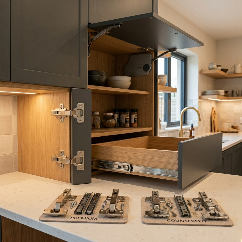 Фурнитура, на которой нельзя экономить: петли, направляющие, подъёмники — как отличить «премиум» от подделки